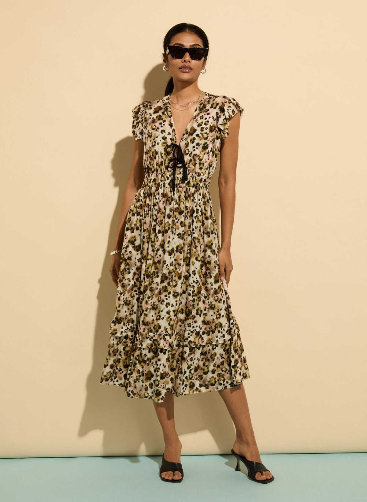 Philippine Printed Tie Detail Dress