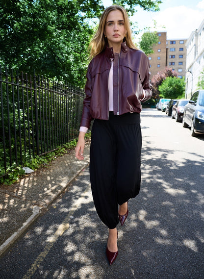 Alara Soft Leather Bomber Jacket
