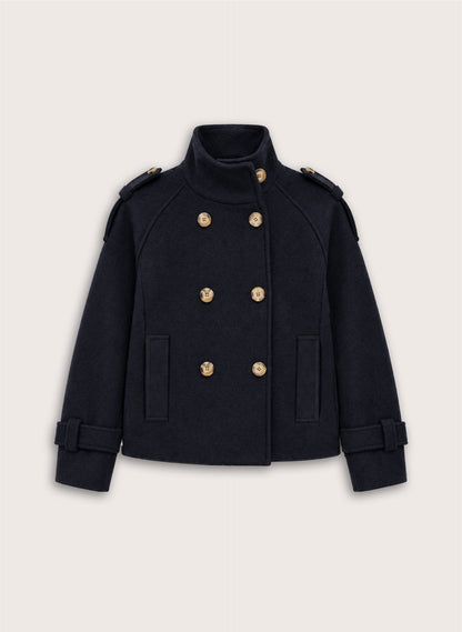 Ally Wool Blend Short Trench Coat