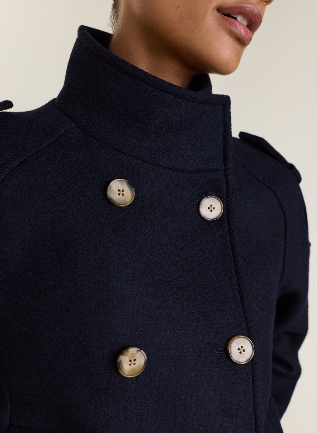 Ally Wool Blend Short Trench Coat