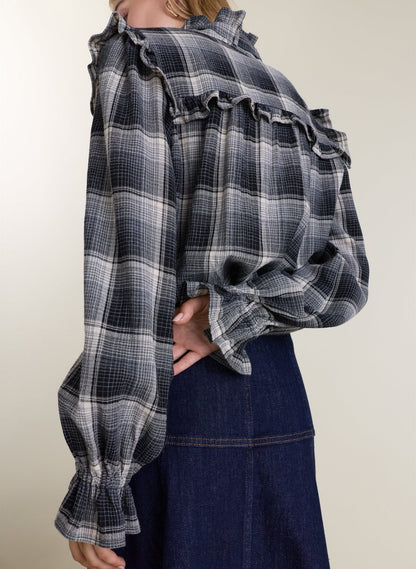 Cara Check Blouse