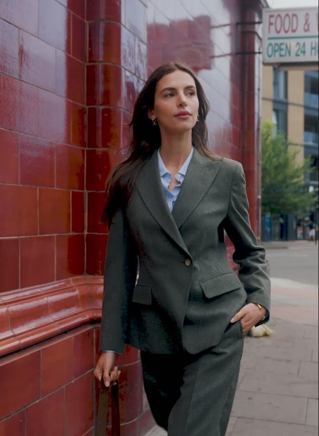 Eva Cinched Waist Wool Blazer
