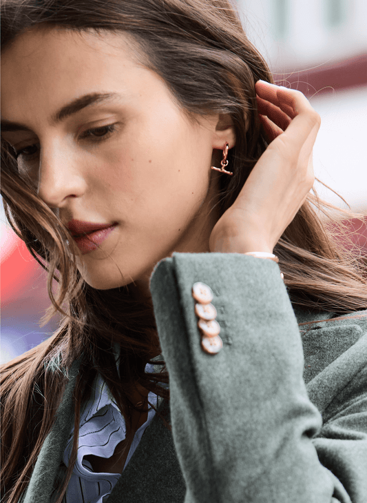 Pippa T Bar Small Hoop Earrings