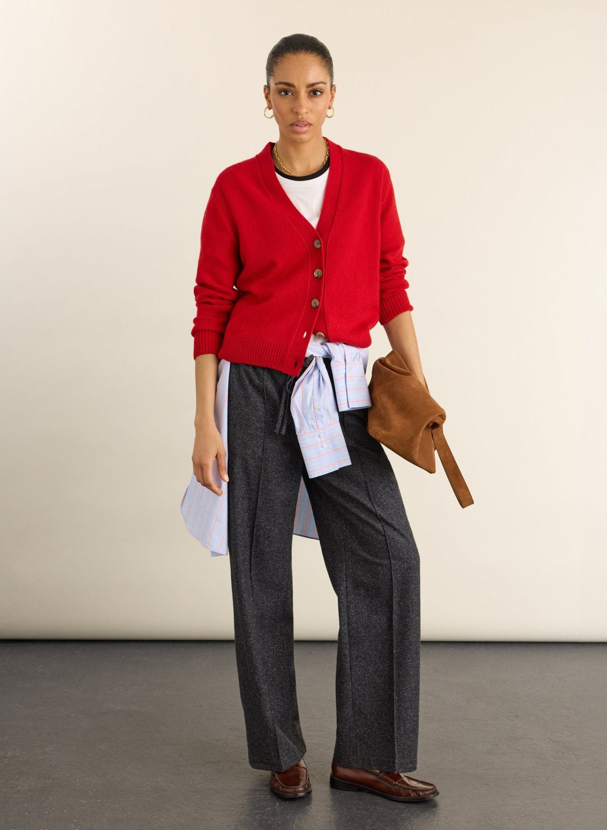 Ruth V-Neck Italian Wool Cardigan